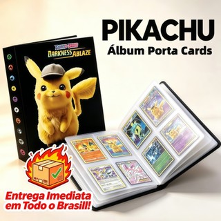 Álbum Pokémon Pikachu 240 Cartas Porta Cards TCG Pasta Colecionador Presente para Fãs Vários Modelos