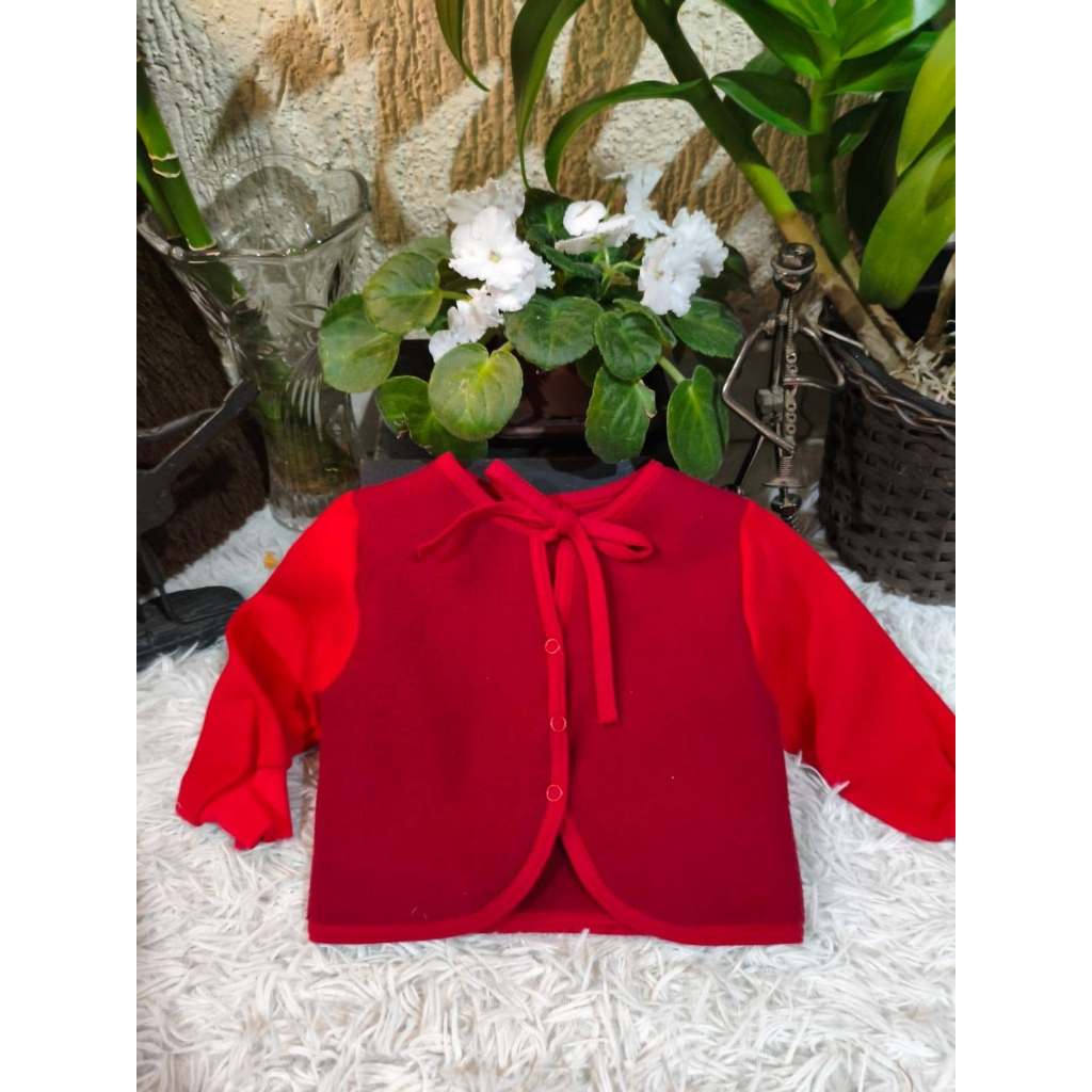Casaco Bebê Unissex, Modelo Manga Longa, Soft/Moletom, Vermelho,Tam: 3 a 9 Meses, Marca: Dmbauer