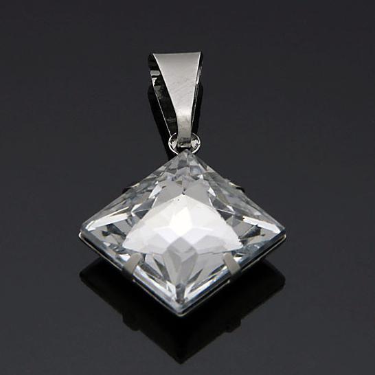 Pingente Zircônia 6 mm em Aço Inox Hipoalergênico