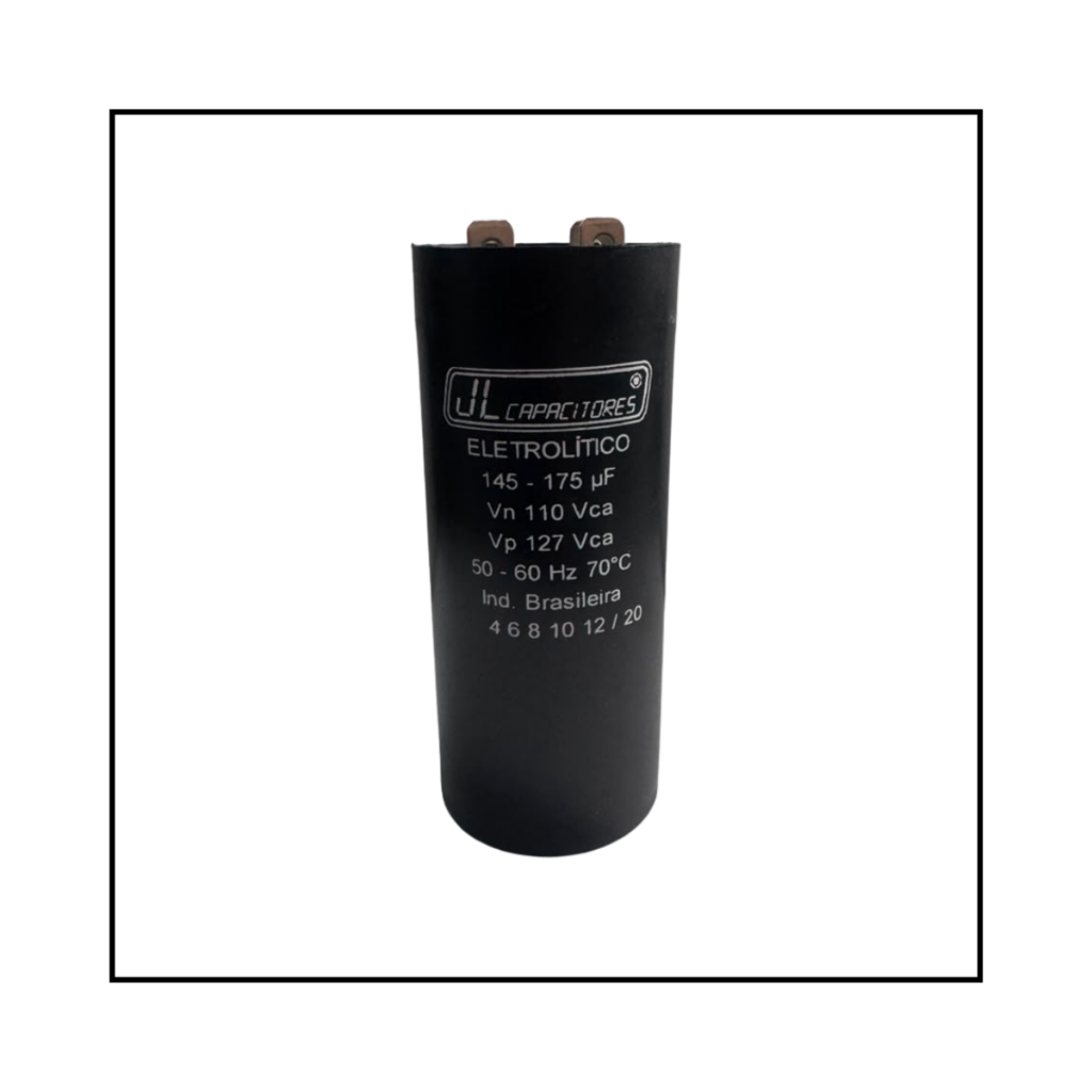 Capacitor Eletrolitico 145-175uF 110V Condensador Motores Bombas Eletrodomésticos Ar Condicionado