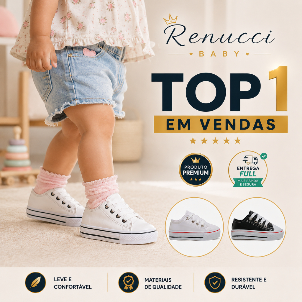 Tenis Baby Renucci Menina Menino Casual Bebe Confortavel Barato