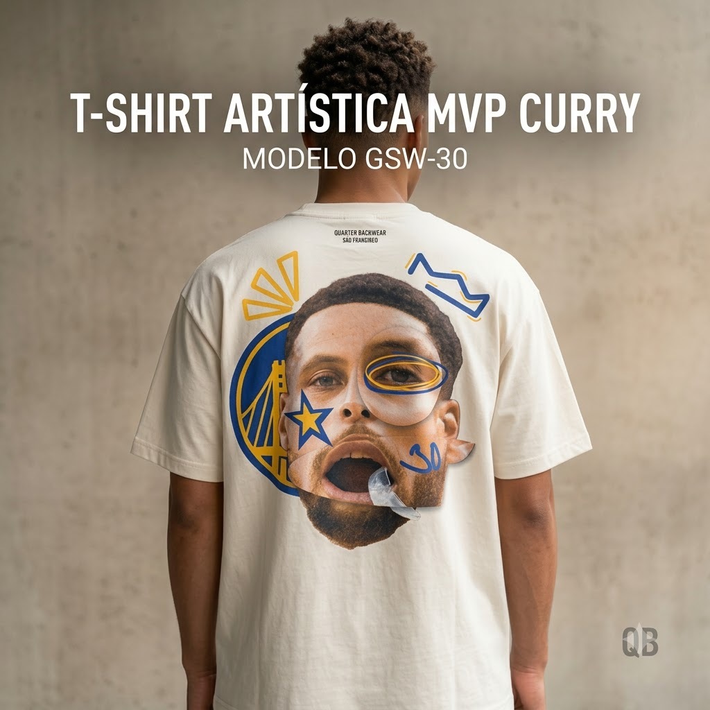 Camiseta Masculina Stephen Curry Basquete NBA Jogador Esportiva Estampada Casual Confortável