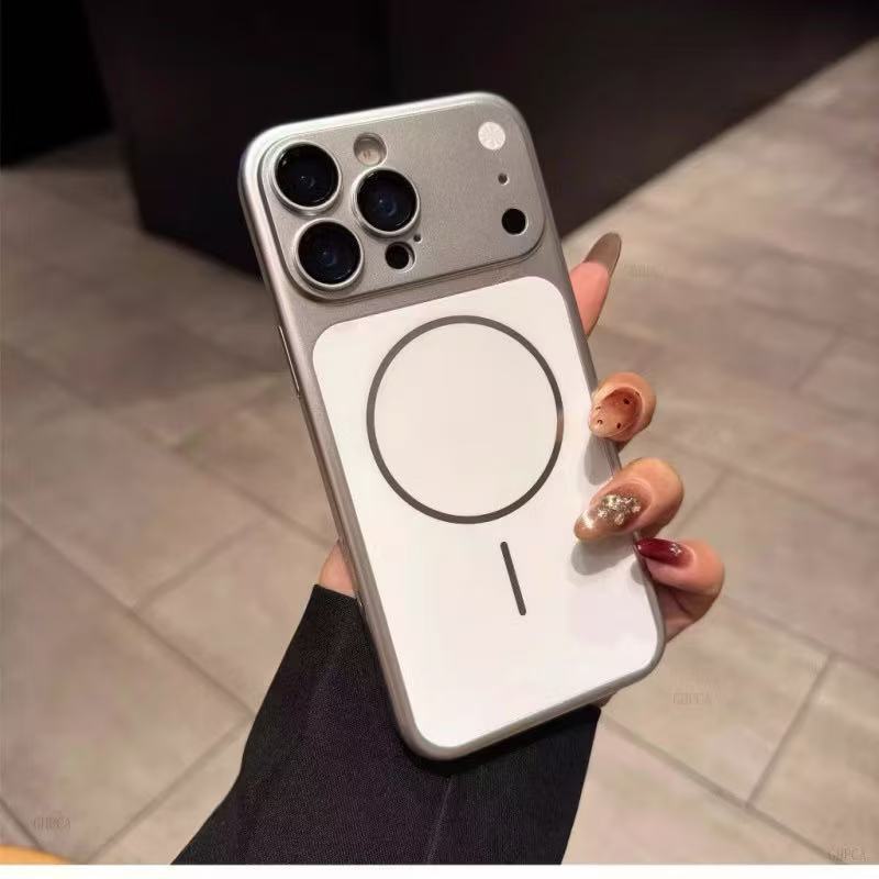Capinha Branca Com Magnético Com Proteção Contra Quedas Para iPhone 17 16 15 14 13 12 11 Pro Max