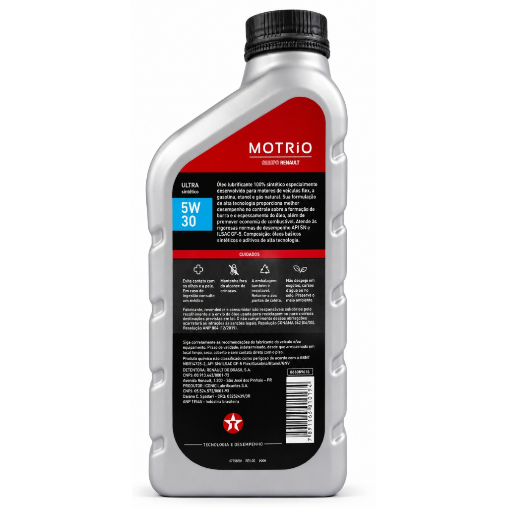 Motrio Ultra 5W30 Sintético 1L API SP ILSAC GF6 — imagem 2 de 2
