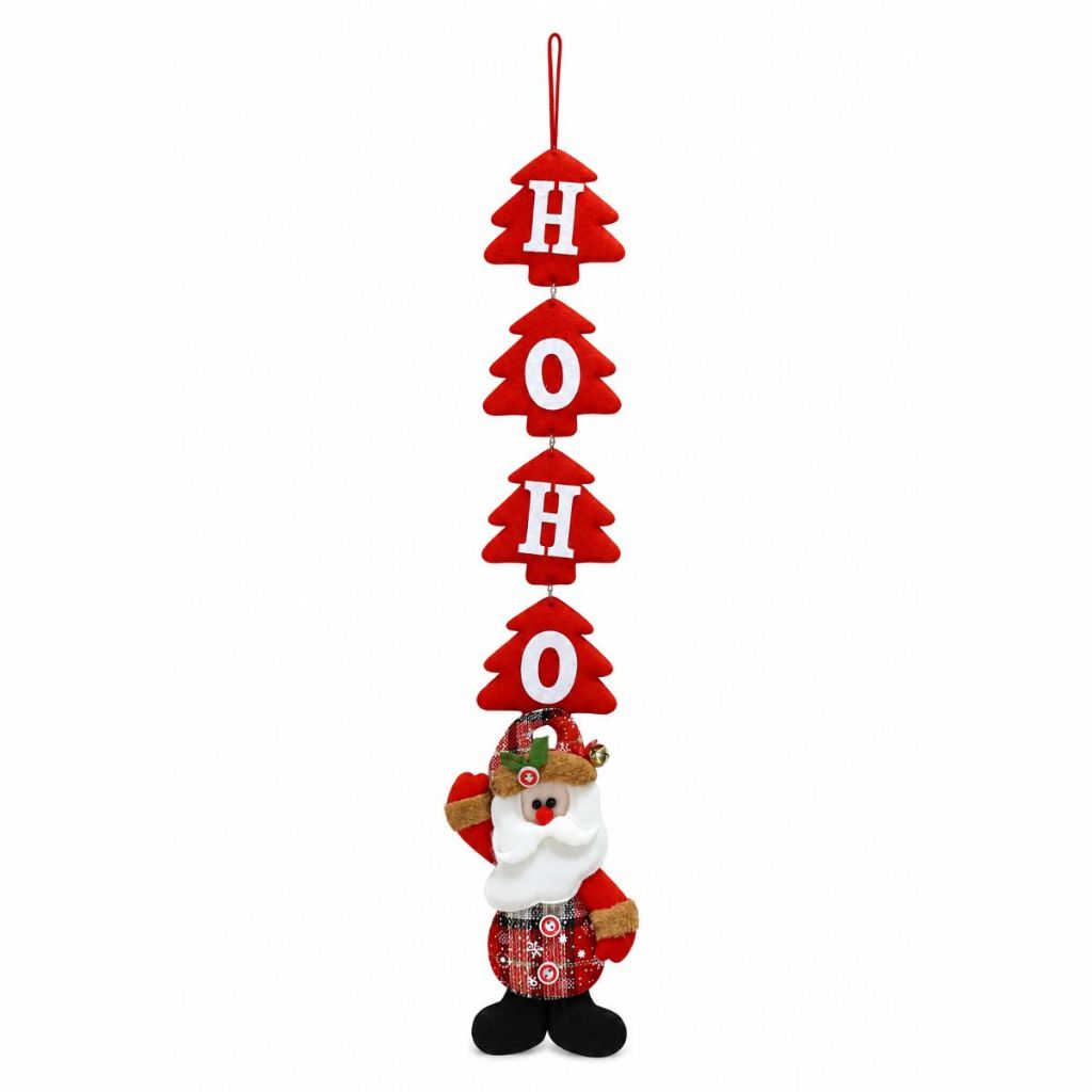 Placa Para Natal Enfeite De Porta Pendente Faixa Papai Noel Feliz Natal Decoraçã