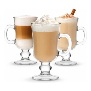 Jogo 3 Taças Cappuccino Royal 230ml Kit Caneca Café De Vidro