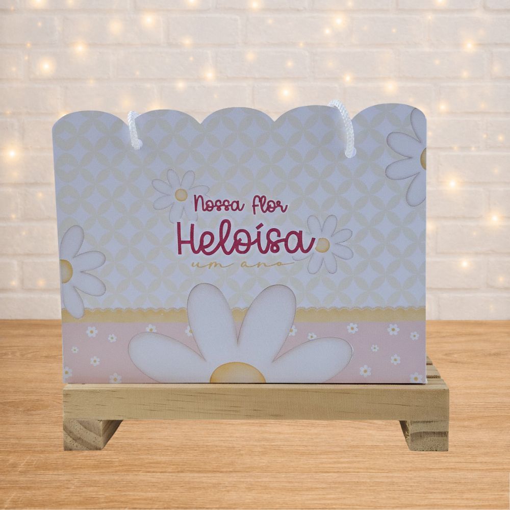 Sacolinha Margaridas/personalizada/pegue e monte/Sacolinha M/lembrancinhas/bolsinha