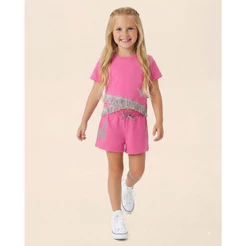 Conjunto Infantil Menina Blusa Com Franjas Brilho - Carnaval Malwee Kids