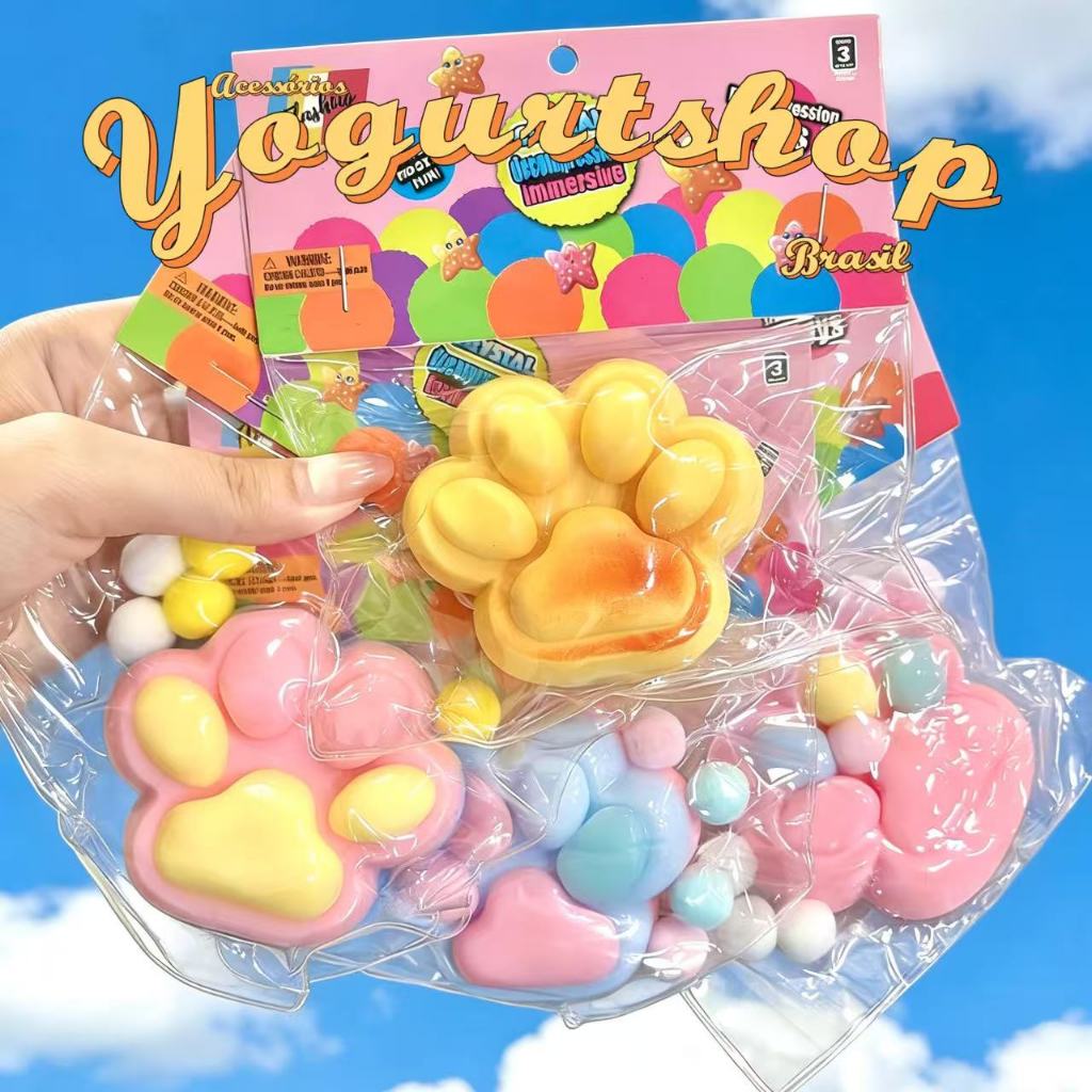 Brinquedos Squishy De Aperto De Pata De Gato Kawaii Soft Squeeze Com Bola para Alívio De Estresse Presentes
