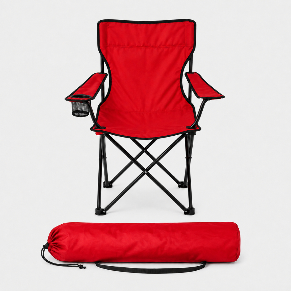 Cadeira de Praia Portátil Dobrável até 120kg com Bolsa e Porta Copos 4 cores cadeira de camping pesca acampamento