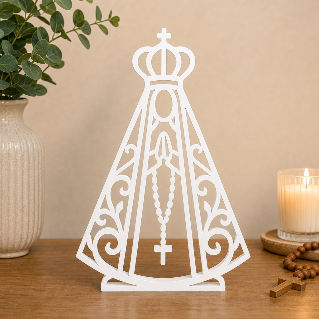 Nossa Senhora Aparecida Decorativa Imagem Religiosa Católica para Altar Oratório Cantinho de Oração Decoração Presente