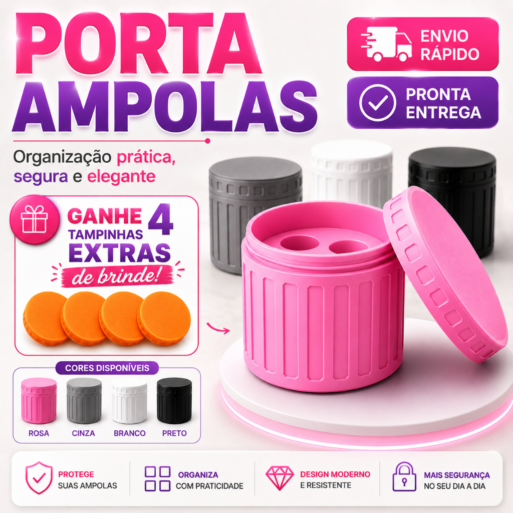 Porta Frascos Ampolas Tirze 3ml Reforçado Organizador Rémedios Premium Compacto Transporte e Geladeira