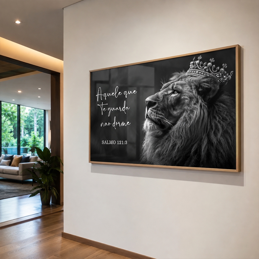 Quadro Religioso Aquele Que Te Guarda Não Dorme Salmos 121:3 Decorativo Sala Qua