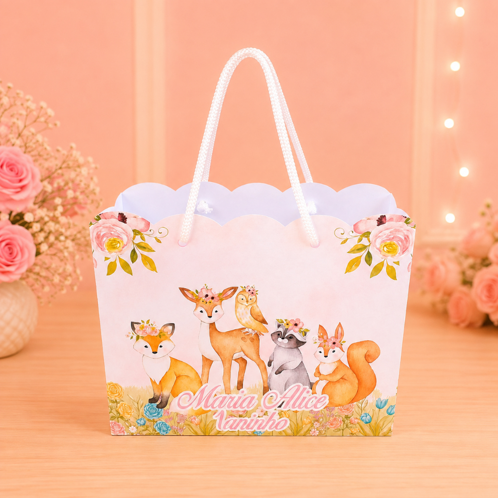 Sacolinha Bosque Encantado Kit Festa | Personalizados | Aniversários | Papelaria Personalizada | caixinhas lembrancinhas