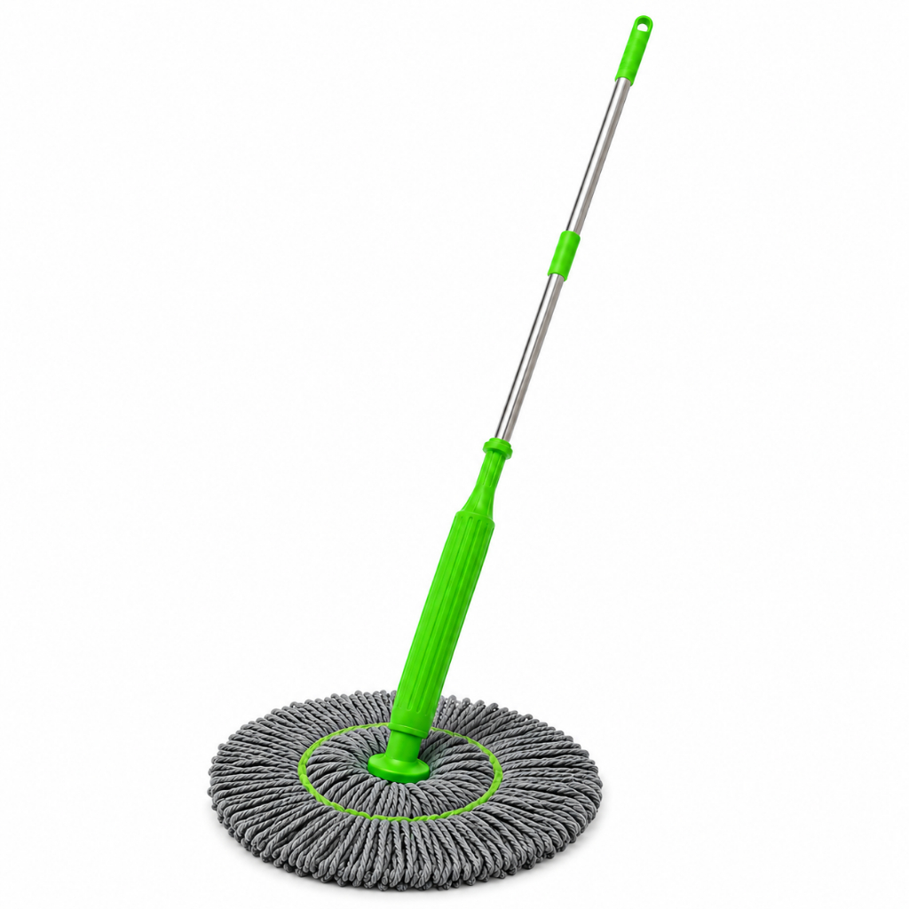 Mop Giratório 360 2 em 1 Esfregão Microfibra Torção Desidratação Piso Azulejo Limpeza Prática