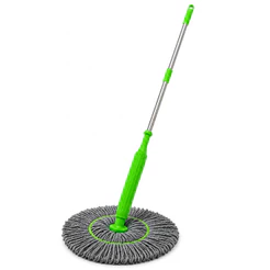 Mop Giratório 360 2 em 1 Esfregão Microfibra Torção Desidratação Piso Azulejo Limpeza Prática