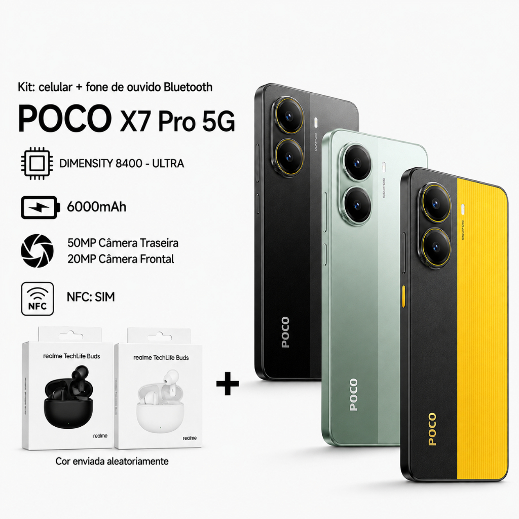 Xiaomi Poco X7 PRO 5G Global  | Dimensity 8400-Ultra | Kit + Fone Realme Techlif