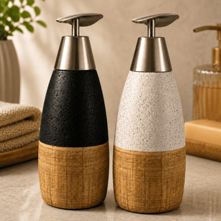 Dispenser Sabonete Líquido Detergente Cerâmica 370ml Bico Aplicador Banheiro