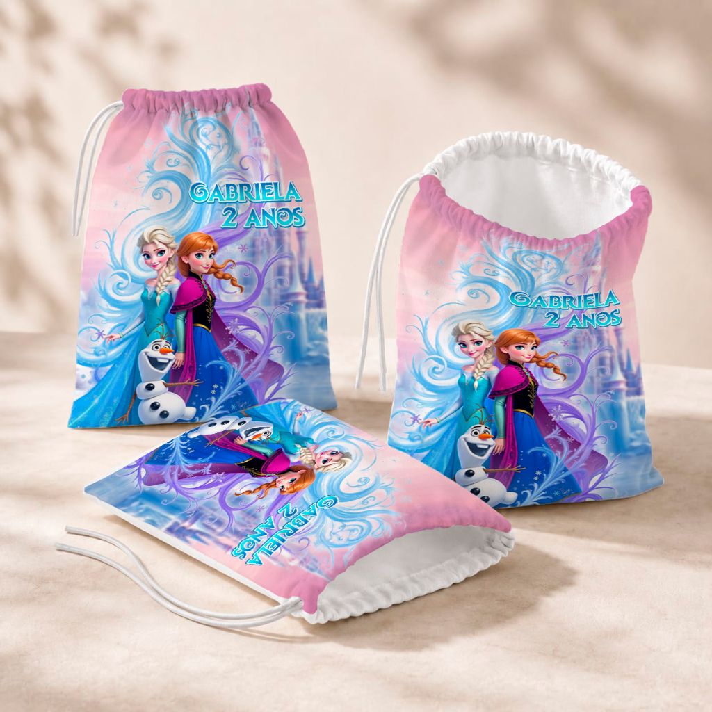 20 Sacolinhas Personalizada Festa Infantil 18x26 Aniversário Lembrancinha Frozen M1