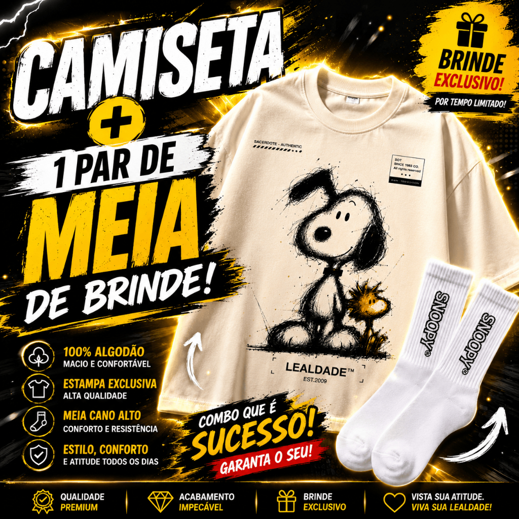 Camiseta Oversized Unissex Estampada Lealdade – Algodão Confortável, Modelagem Streetwear, Camiseta Casual Manga Curta