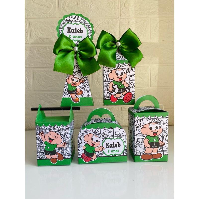 Kit Festa Personalizados CEBOLINHA DA TURMA DA MÔNICA ( PEGUE E MONTE) Lembrancinhas Caixinhas