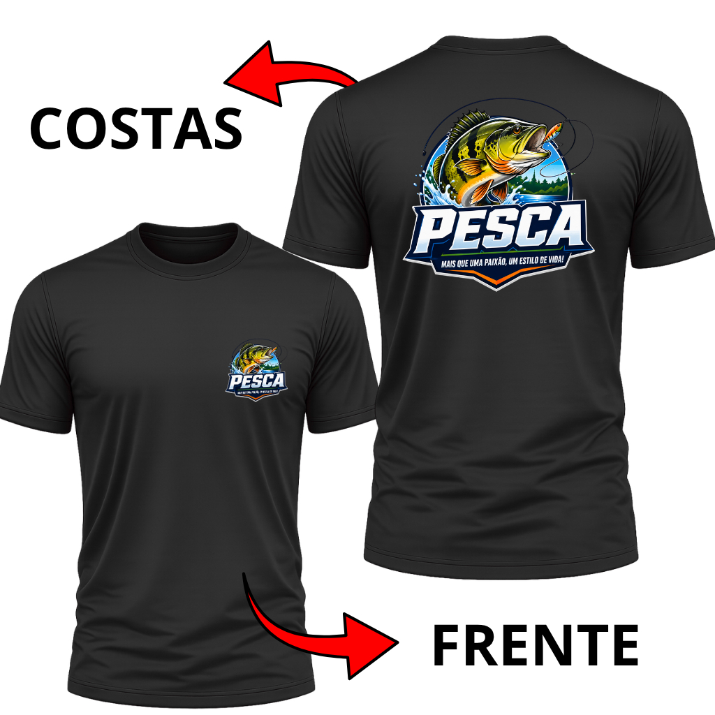 PESCA CAMISA MASCULINA UV MANGA CURTA – Camiseta de Pescador Proteção Solar Pescaria Esportiva