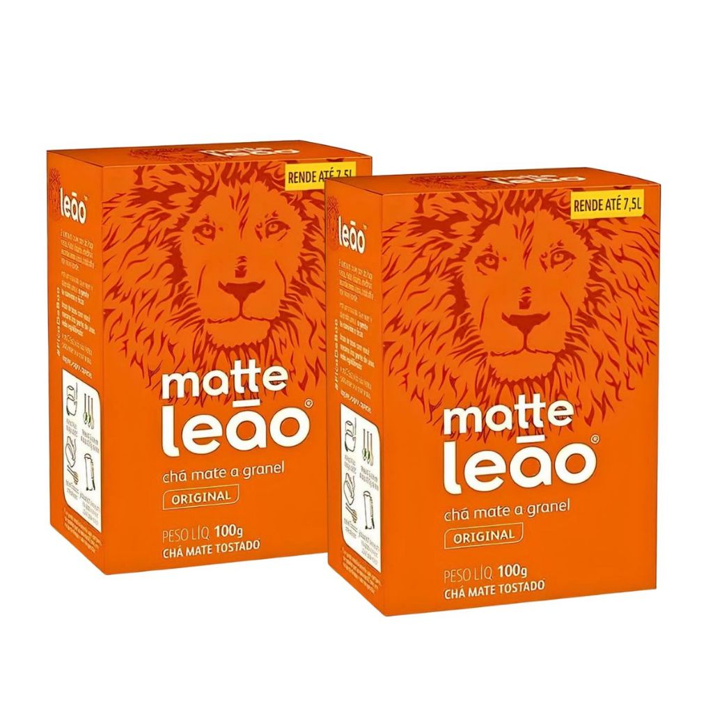 Kit 2un Chá Matte Granel Natural 100g Leão