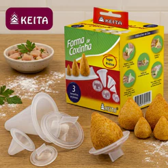 Kit 3 Formas Para Fazer Coxinha Keita Tamanhos Diferentes Modelar Conjunto