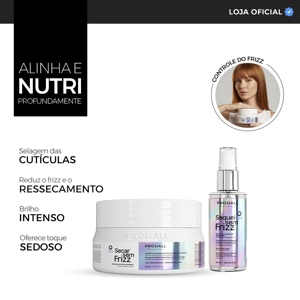 Kit Óleo Sequei Sem Frizz + Máscara Antifrizz