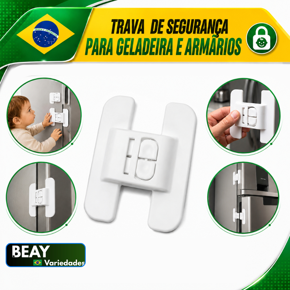 1-4 Trava de Segurança De Geladeira Gavetas Multiuso Adesiva Protetor Fechadura Infantil Armário