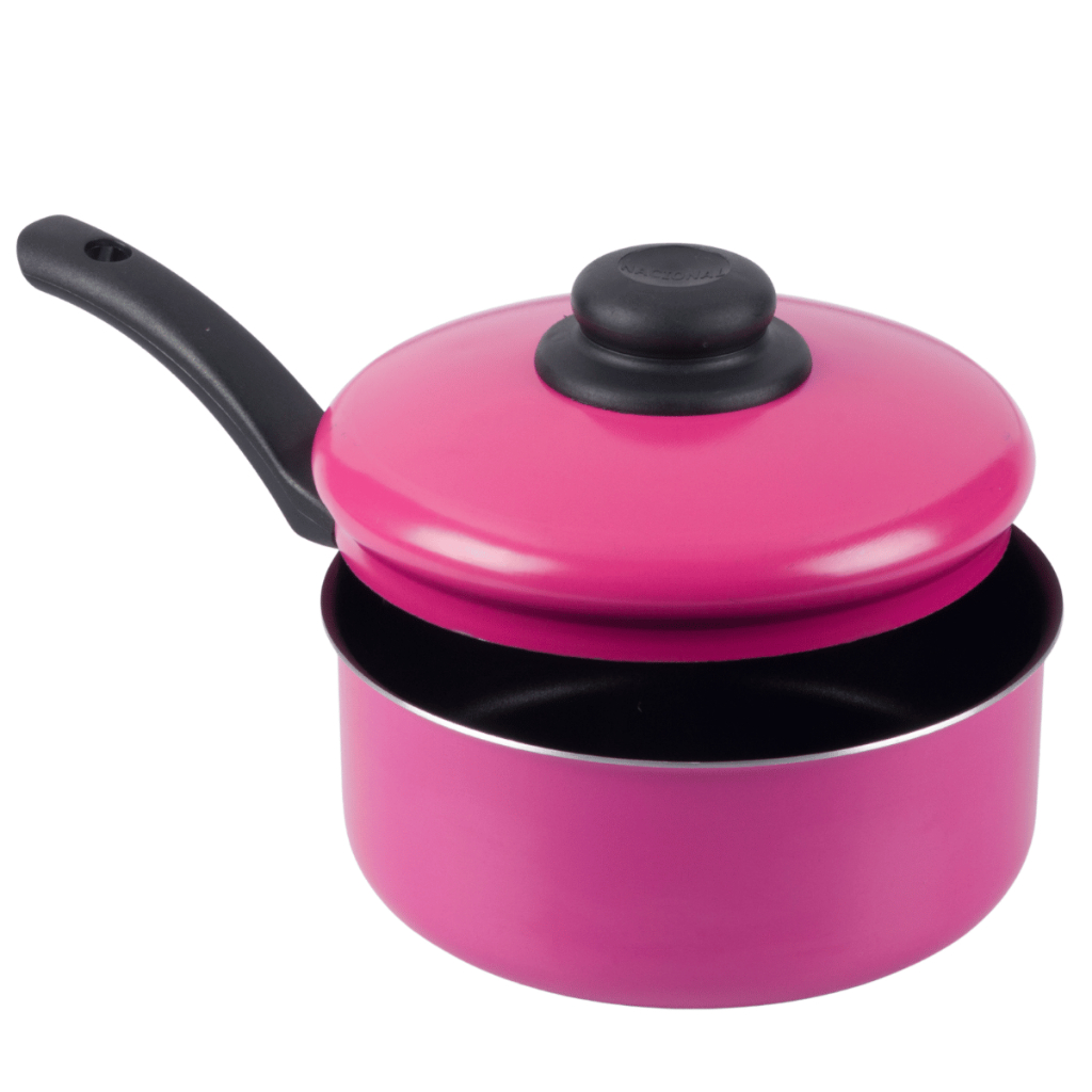 Panela Antiaderente Tampa De Alumínio 20cm Rosa Nacional