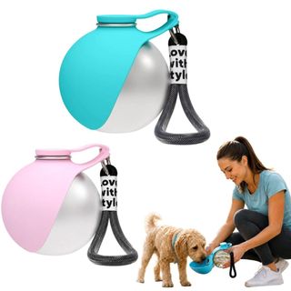 Garrafa Portátil Pet 2 em 1 285ml com Tigela Bebedouro Antivazamento para Cachorro e Gato Passeio