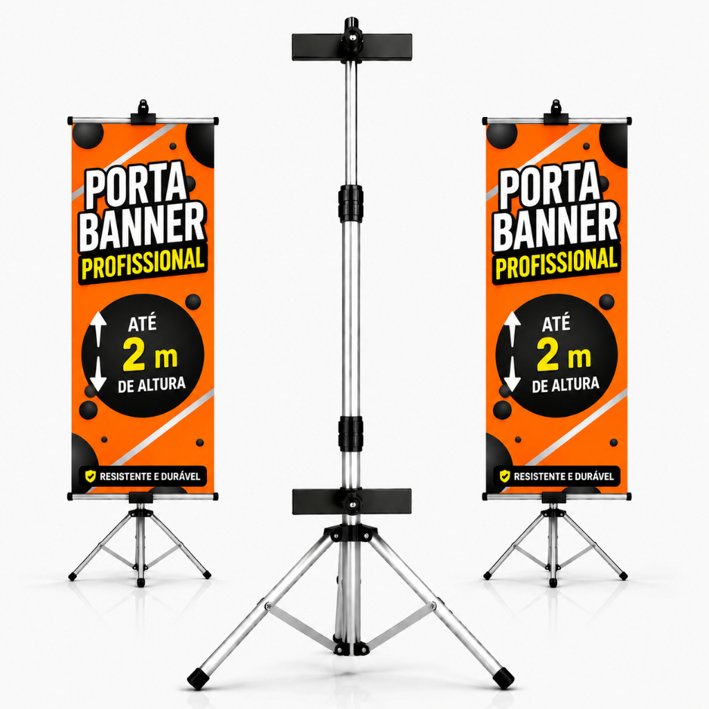 Porta Banner C/ Garras 1,80 Suporte Pedestal Tripé
