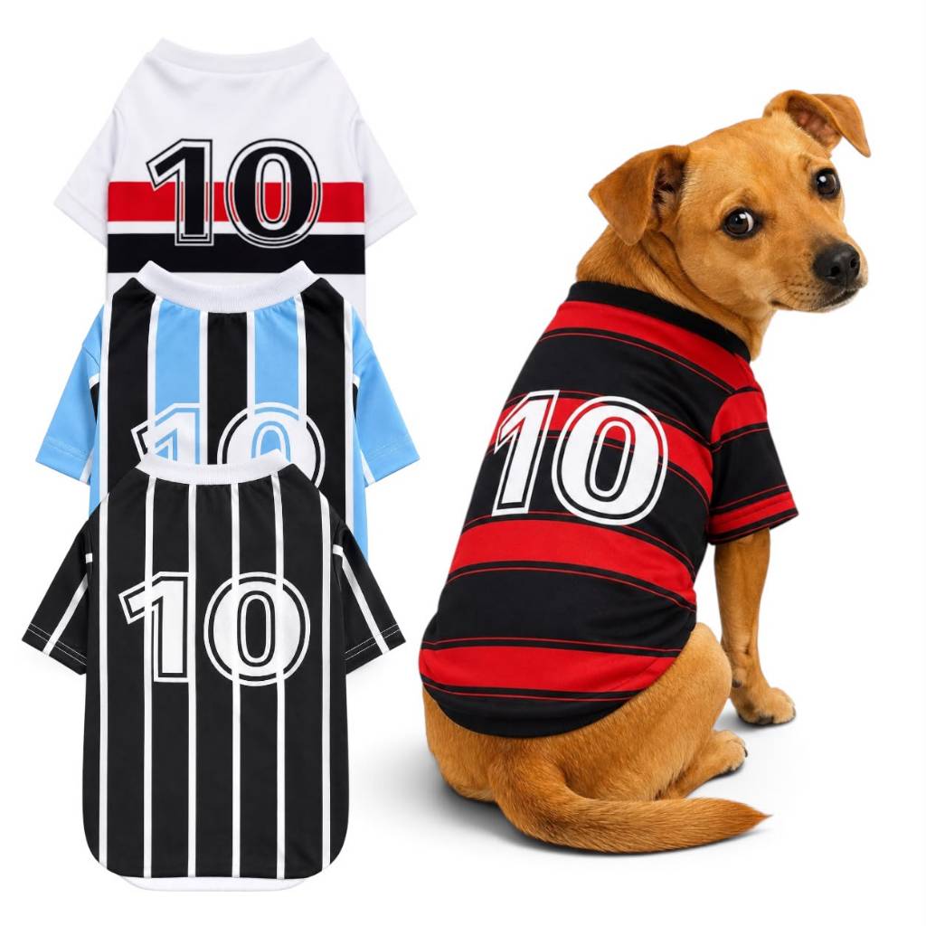 Roupa Pet Premium Cachorro e Gato Time de Futebol - Envio Imediato Camiseta Pet Premium para Cães e Gatos