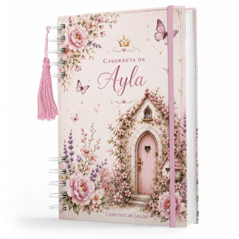 Caderneta de Vacina/Saúde/Vacinação Menina Personalizada C/ Nome Atualizada