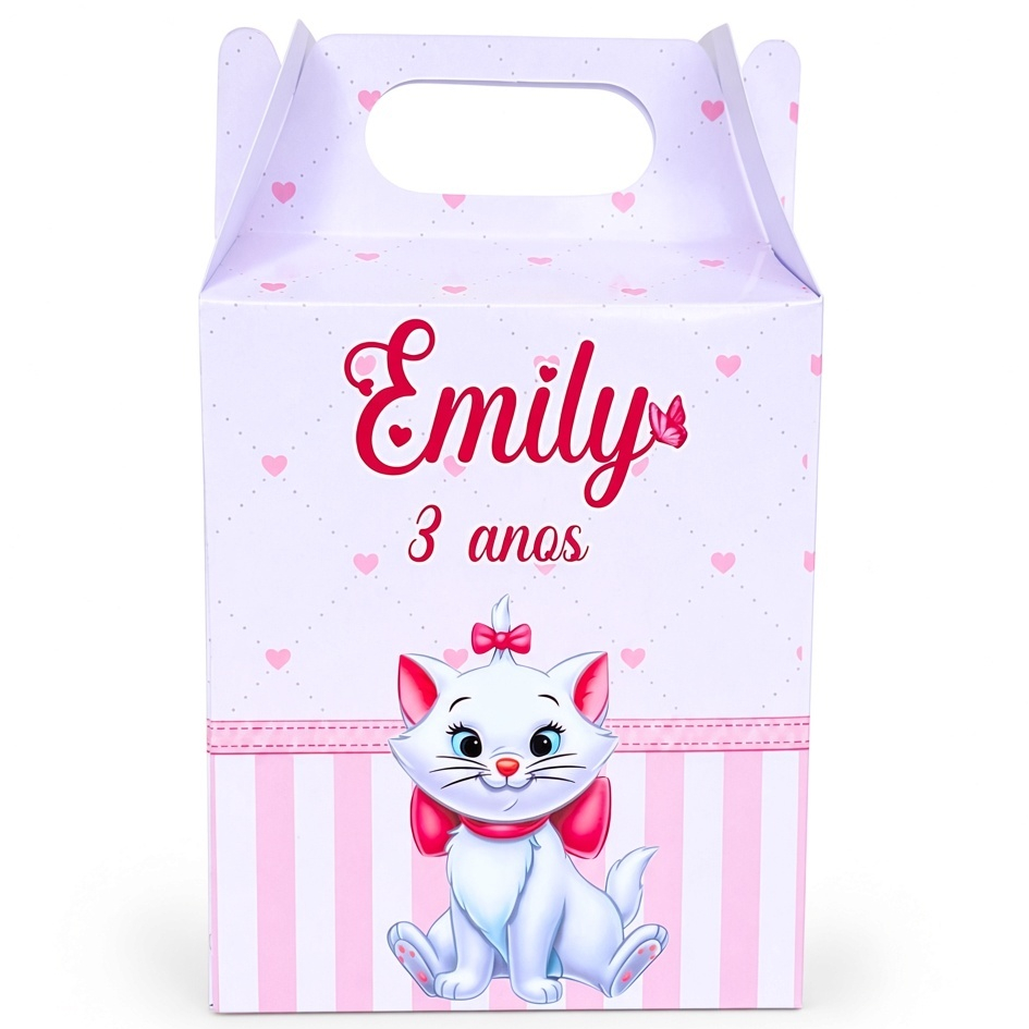Caixa Maleta / Maletinha Gata Marie Personalizada | Lembrancinha Festa Infantil Aniversário
