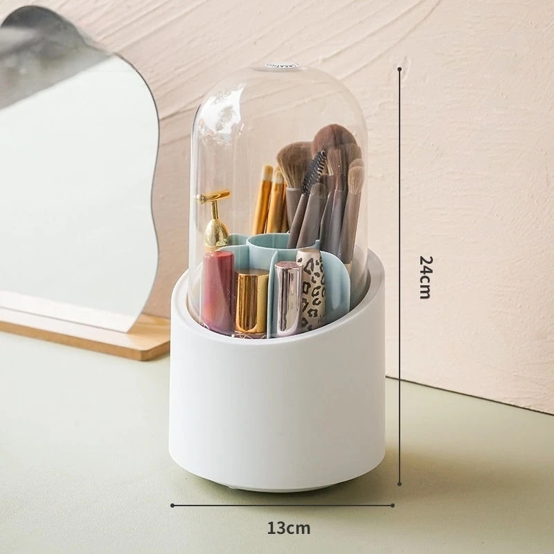 Rotação Organizador Pinceis Portátil 360o De Mesa Cosmético Maquiagem Porta-escova Tubo Transparente