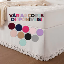 Saia 3 em 1 com Regulagem Ajustável Cabeceira Cama Box Colchobox - Rioleen - Casal / Queen /King ---