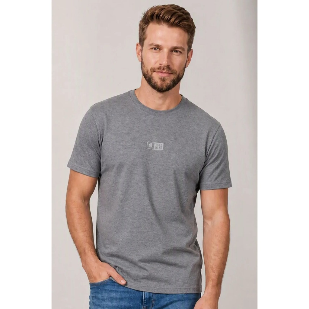 Camiseta Masculina Leve e Confortável Polo Wear Mescla Médio