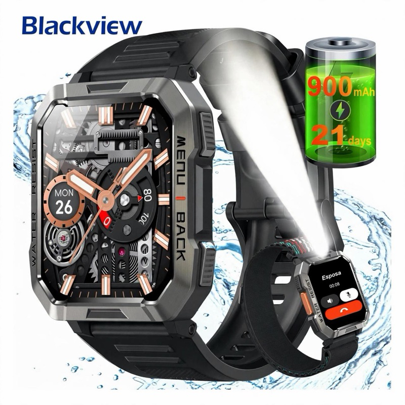[Original] Smartwatch Blackview Original 900mAh com Bluetooth - IP68 +100 Modos Esportivos e Monitoramento de Saúde