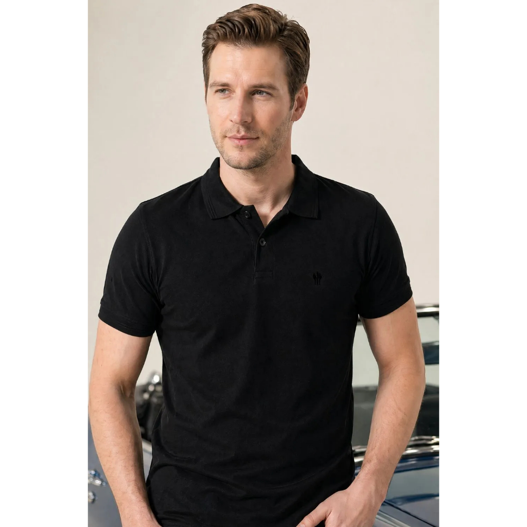 Polo Piquet Lisa Premium Polo Wear Preto