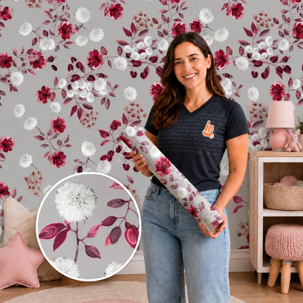 Papel de Parede Vinil Autocolante Floral Daphne 270