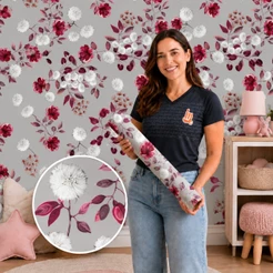 Papel de Parede Vinil Autocolante Floral Daphne 270