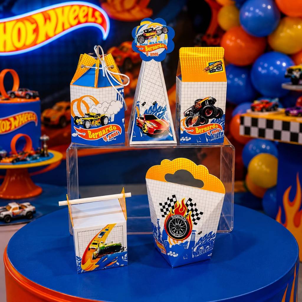 Kit 20 Personalizados  - HOT WHEELS - Caixas para Lembrancinhas de aniversário (DESMONTADO)