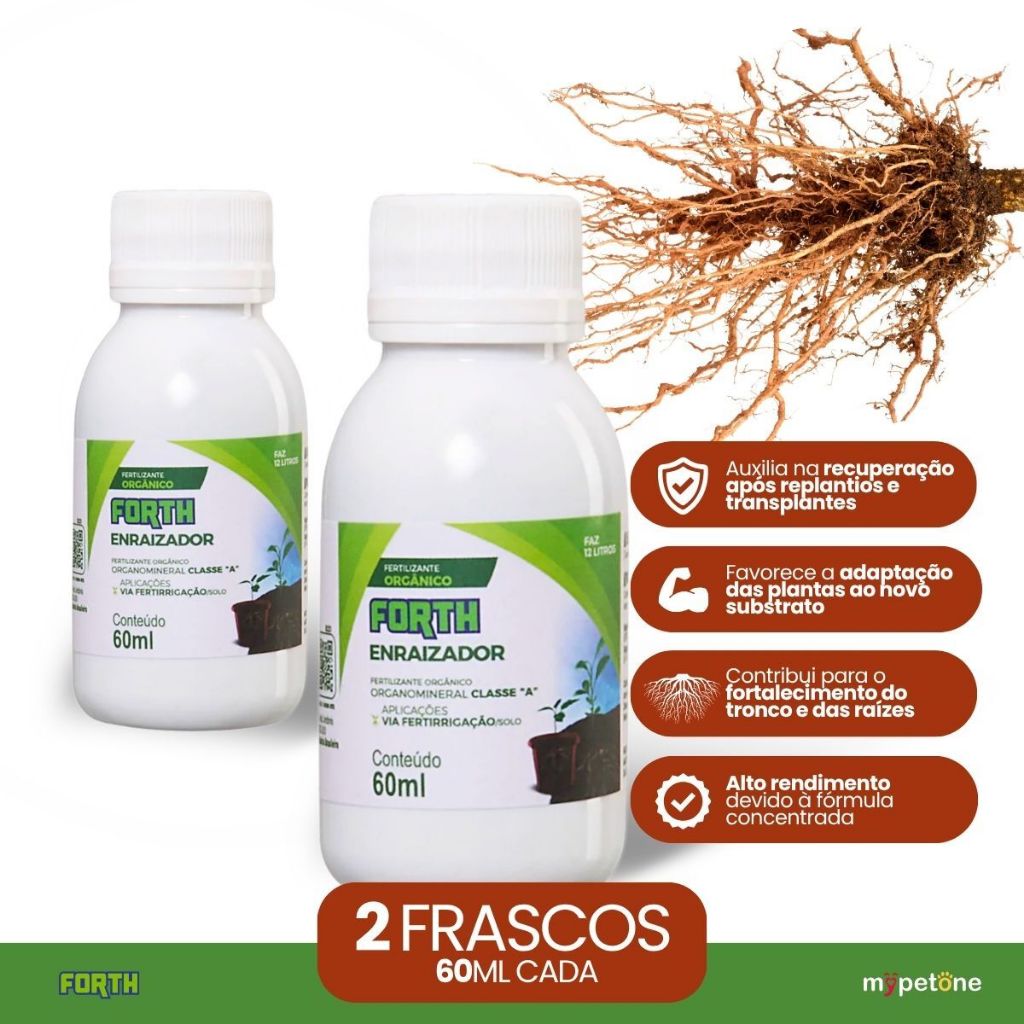 Kit 2 Forth Enraizador 60ml Fertilizante/Adubo - Rende 12 Litros