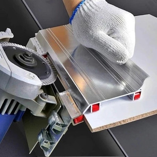 Guia Corte 45° Graus Meia Esquadria Chanfro Serra Mármore Circular Base Suporte Trilho Gabarito Porcelanato