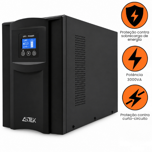 No-Break Senoidal Puro 3000VA 2100W 220V Online Dupla Conversão Bivolt Servidor