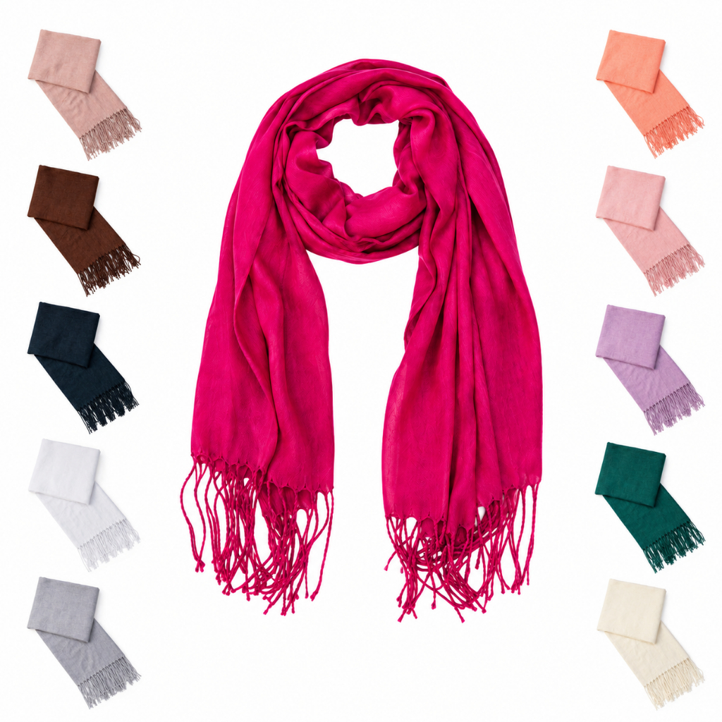 Cachecol Frio Echarpe Xale Lenço Pashmina Franja Look Inverno Acessório Manta Elegante