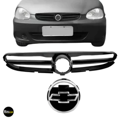 KIT Grade do Radiador Preto Corsa Classic 03/09 + Emblema