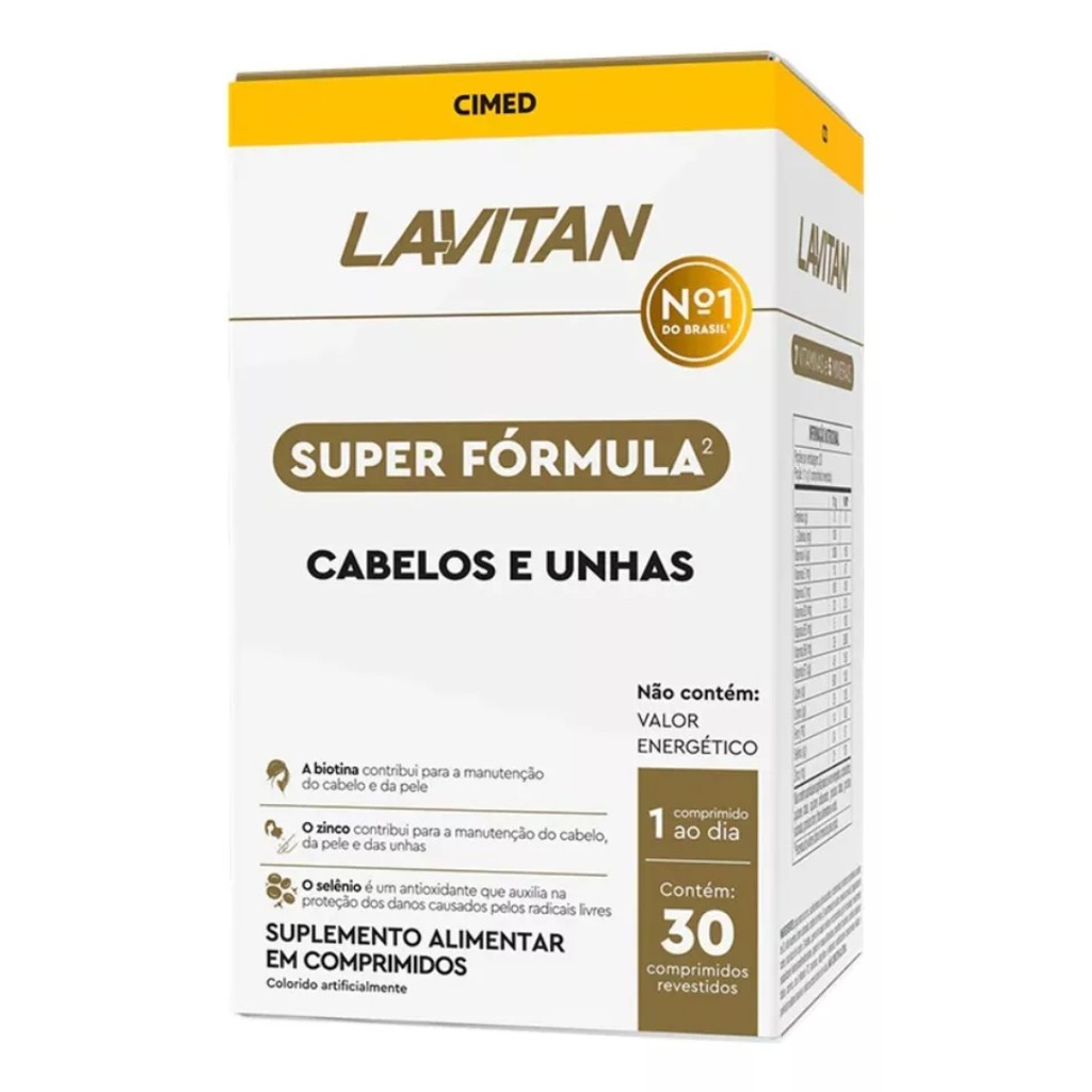 Lavitan Super Fórmula Cabelos e Unhas - Nutrição, Fortalecimento e Brilho em 30 Cápsulas